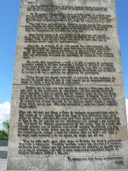 2010_Cuba-9-Santa_Clara_07.JPG - ... qui veut traduire ? Il s'agit de la lettre adressée à Fidel avant le départ du Che pour la Bolivie.
